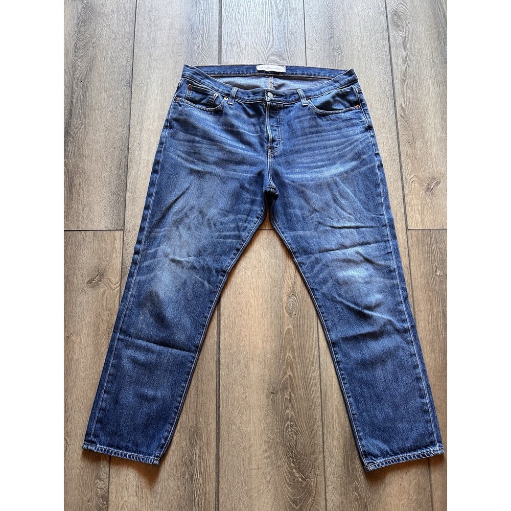 GAP 1969 Jeans Women's 14 32 Relaxed Boyfriend Foxglove Wash Hi Rise Distressed